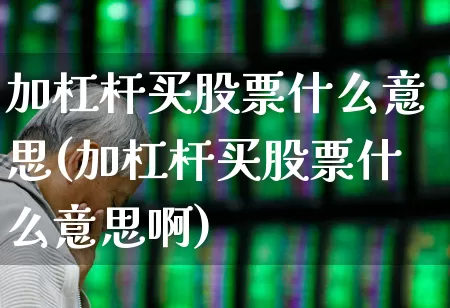 加杠杆买股票什么意思(加杠杆买股票什么意思啊)_https://www.nalian8.com_创业板_第1张